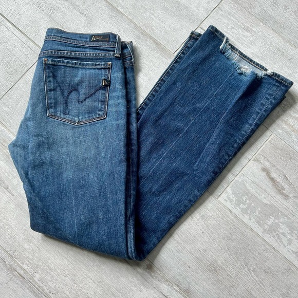 Citizens Of Humanity Dark Blue Wide Leg Jeans - Picture 3 of 11